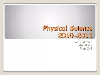 Physical Science 2010-2011