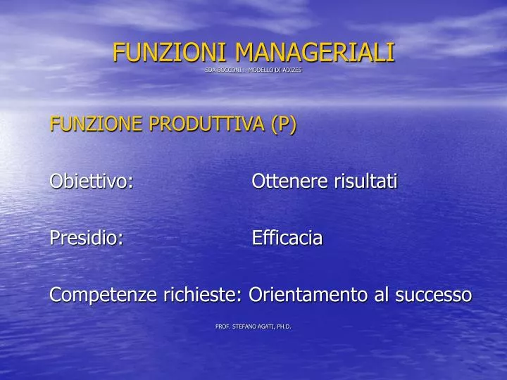 funzioni manageriali sda bocconi modello di adizes