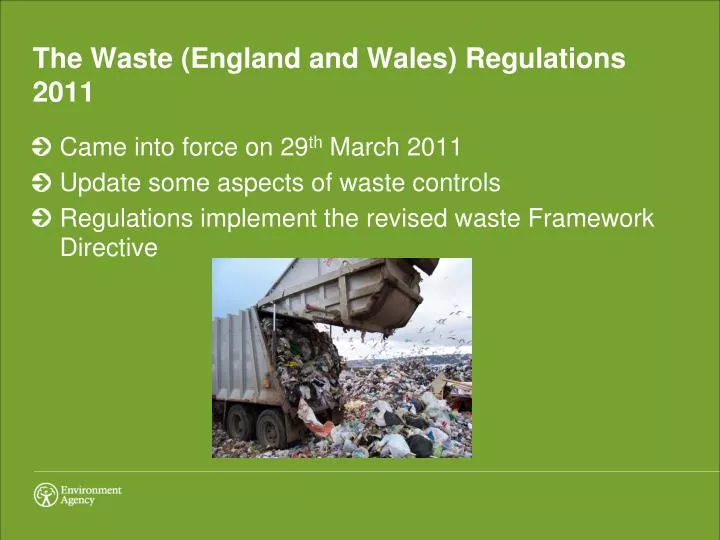 the waste england and wales regulations 2011