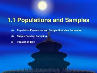 1.1 Populations and Samples