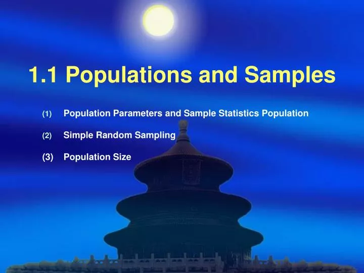 1 1 populations and samples