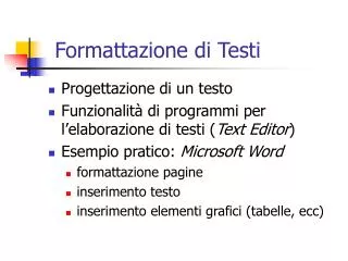 formattazione di testi