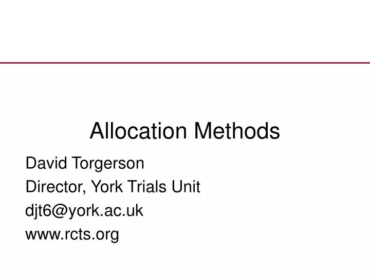 allocation methods
