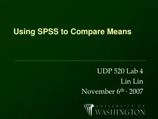 Using SPSS to Compare Means