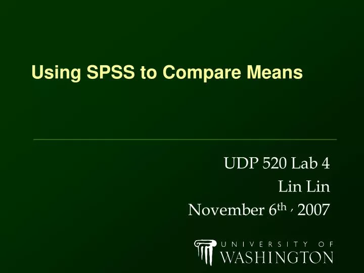 using spss to compare means