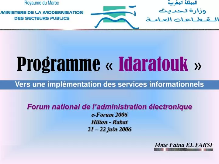 programme idaratouk