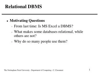 Relational DBMS