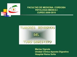 FACULTAD DE MEDICINA. CORDOBA PATOLOGIA MEDICA I CURSO 2009-2010