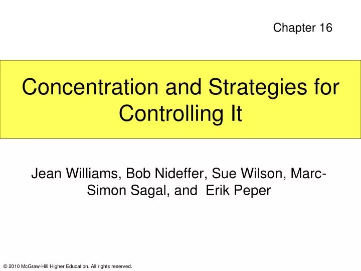 concentration and strategies for controlling it