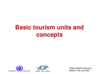 Basic tourism units and concepts