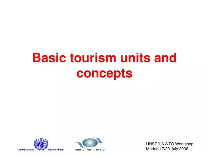 basic tourism units and concepts