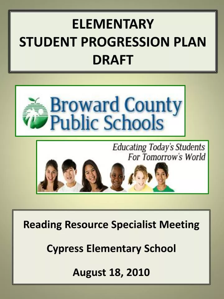 elementary student progression plan draft