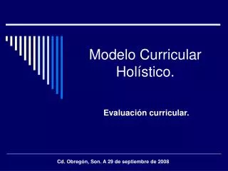 modelo curricular hol stico