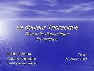 la douleur thoracique