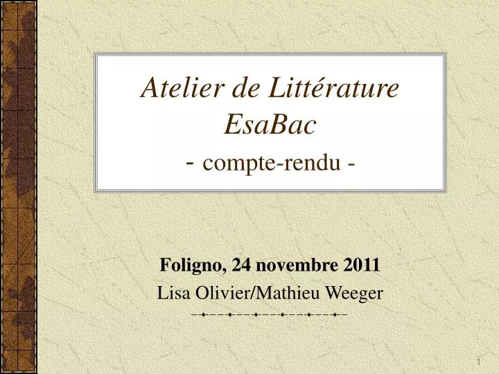 atelier de litt rature esabac compte rendu