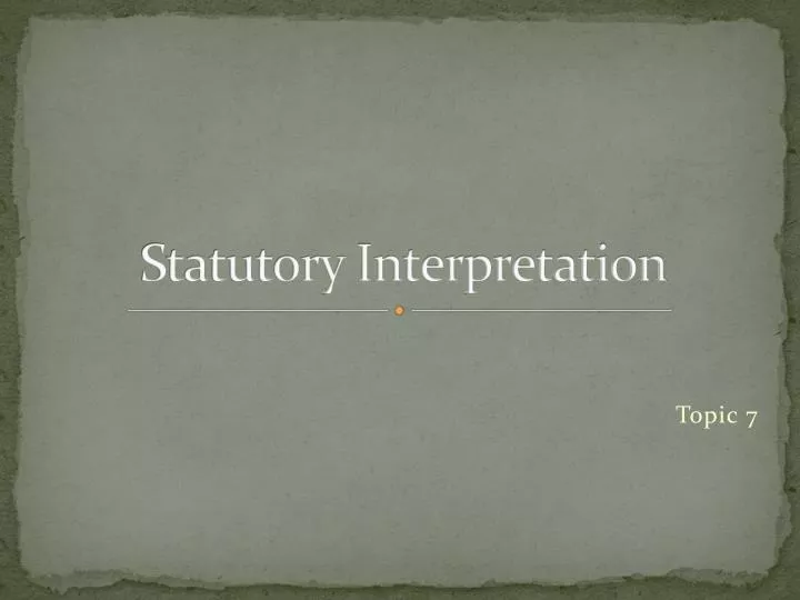 statutory interpretation