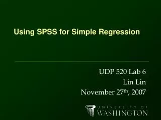 Using SPSS for Simple Regression