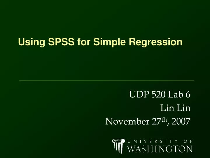 using spss for simple regression