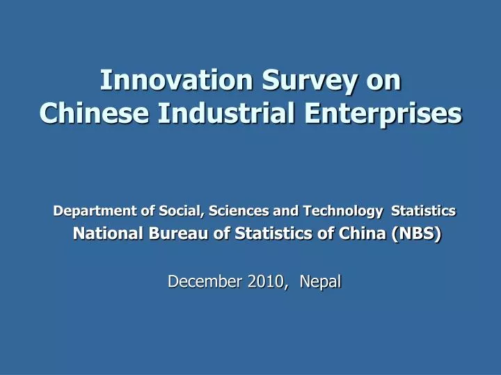 innovation survey on chinese industrial enterprises