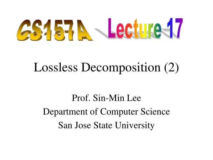 lossless decomposition 2