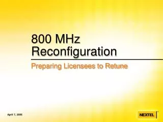 800 MHz Reconfiguration