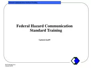 Federal Hazard Communication Standard Training Updated Jan09