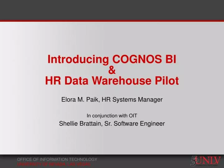 introducing cognos bi hr data warehouse pilot