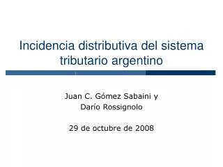 incidencia distributiva del sistema tributario argentino