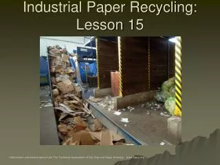 Industrial Paper Recycling: Lesson 15