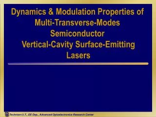 Dynamics &amp; Modulation Properties of Multi-Transverse-Modes Semiconductor Vertical-Cavity Surface-Emitting Lasers