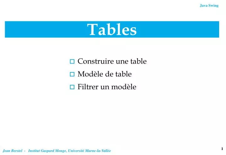 tables