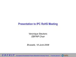 Presentation to IPC RoHS Meeting