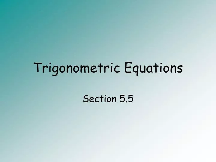 trigonometric equations