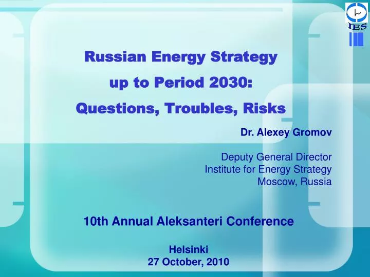 russian energy strategy up to period 2030 questions troubles risks