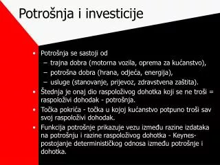 Potrošnja i investicije