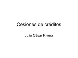 cesiones de cr ditos