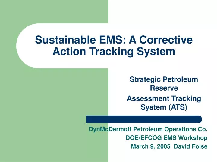 sustainable ems a corrective action tracking system