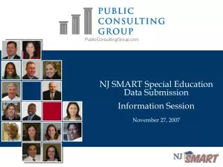 NJ SMART Special Education Data Submission Information Session November 27, 2007