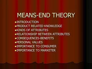 MEANS-END THEORY