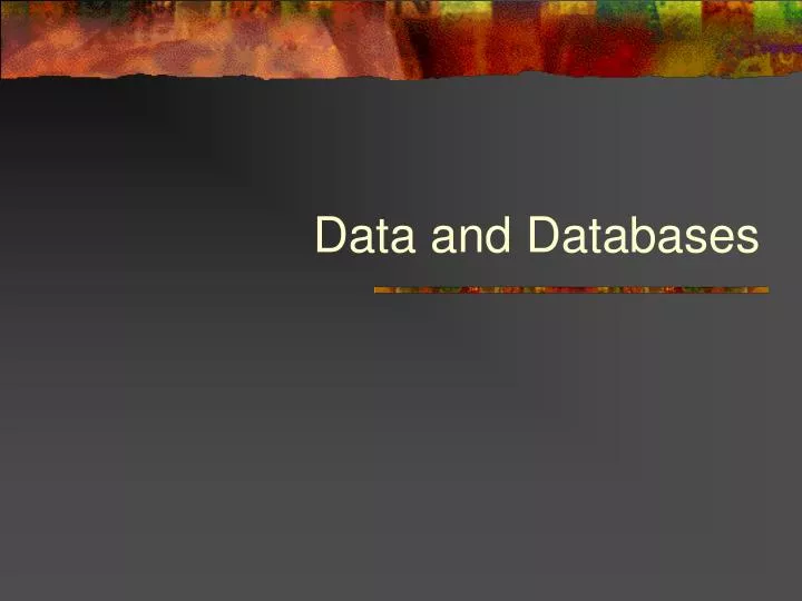 data and databases