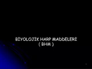 b yoloj k harp maddeler bhm