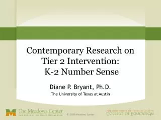 Contemporary Research on Tier 2 Intervention: K-2 Number Sense