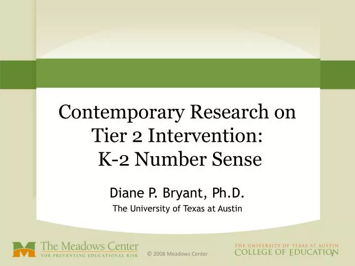 contemporary research on tier 2 intervention k 2 number sense