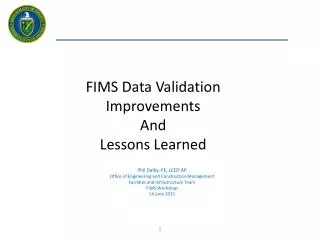 FIMS Data Validation Improvements And Lessons Learned