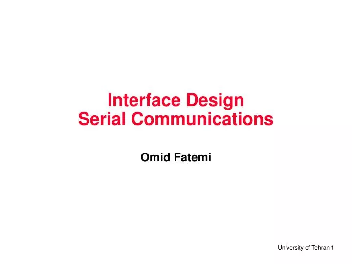 interface design serial communications