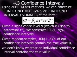 4.3 Confidence Intervals