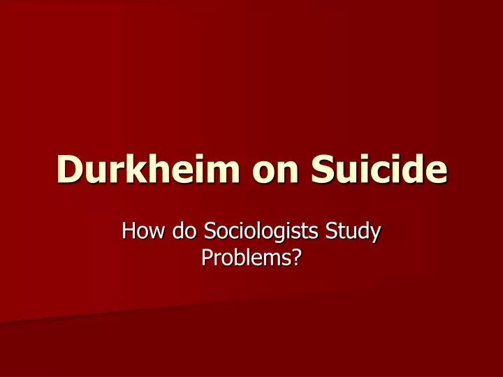 durkheim on suicide