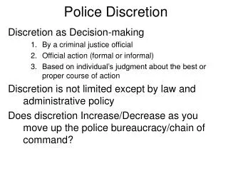 Police Discretion