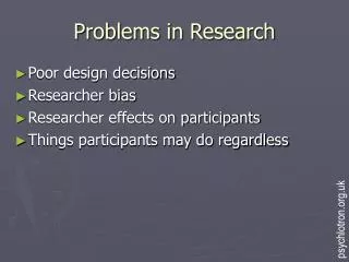Problems in Research