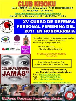 XV CURSO DE DEFENSA PERSONAL FEMENINA DEL 2011 EN HONDARRIBIA